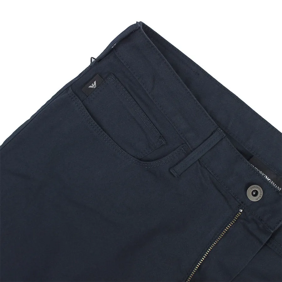 Emporio Armani - J06 Slim Fit Cotton Twill Chino Jeans in Navy