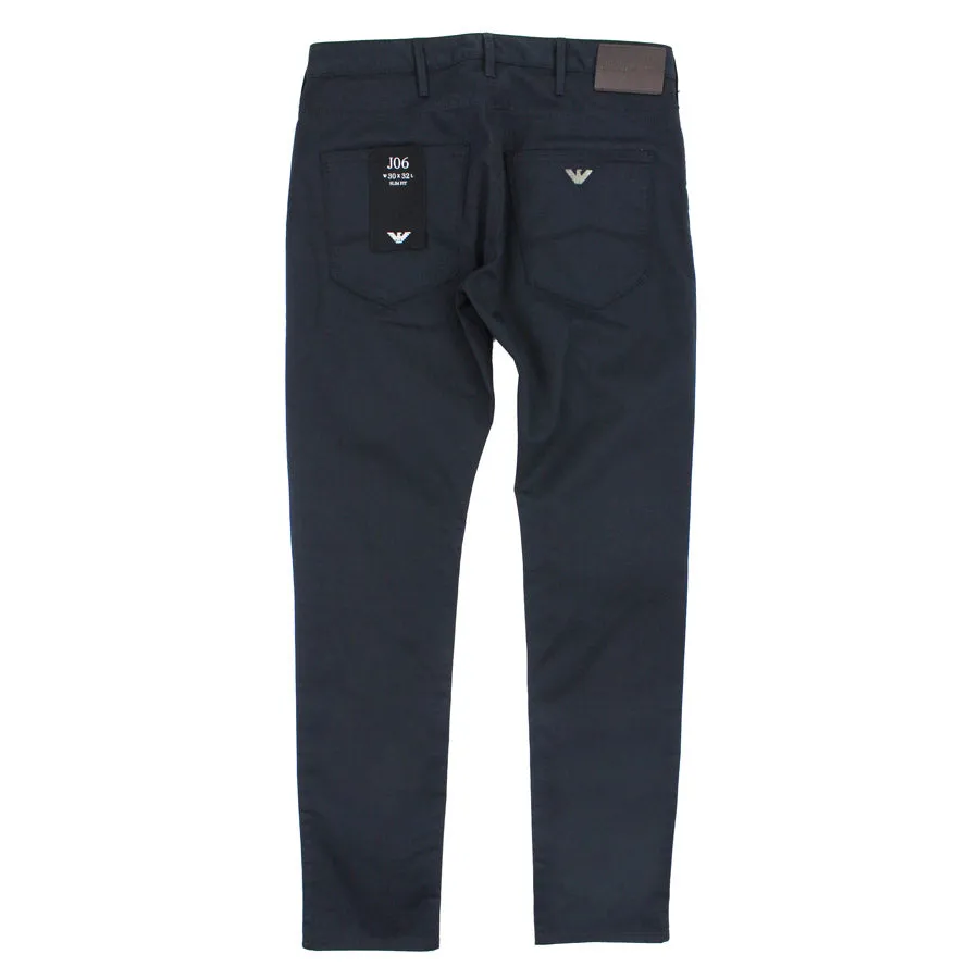 Emporio Armani - J06 Slim Fit Cotton Twill Chino Jeans in Navy