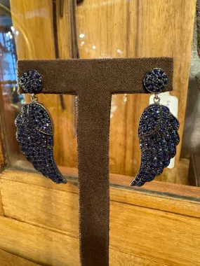 Feather Blue Sapphire Earrings