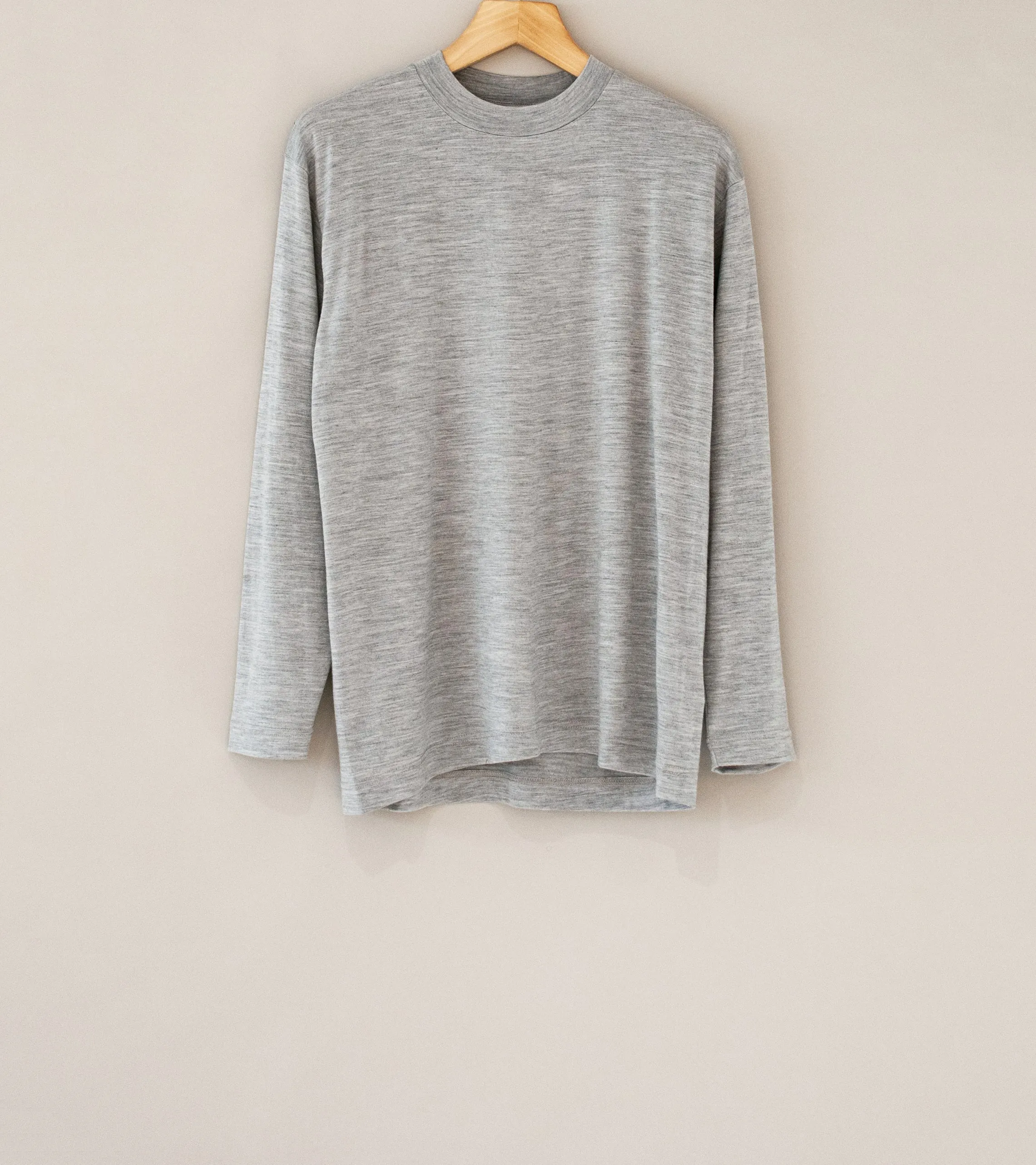 Fil Melange 'Woods Long Sleeve Pullover' (Light Grey Melange Wool)