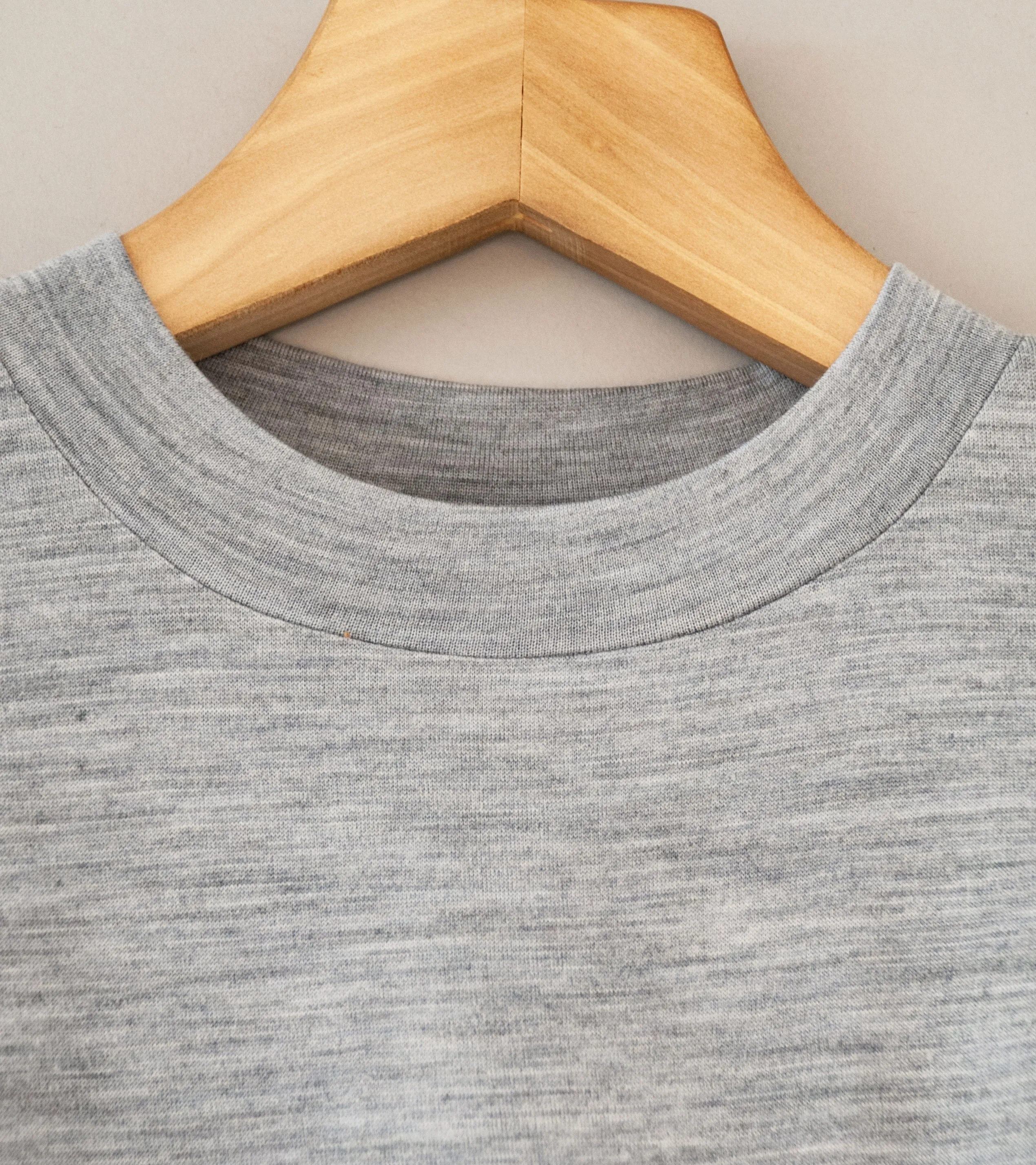 Fil Melange 'Woods Long Sleeve Pullover' (Light Grey Melange Wool)