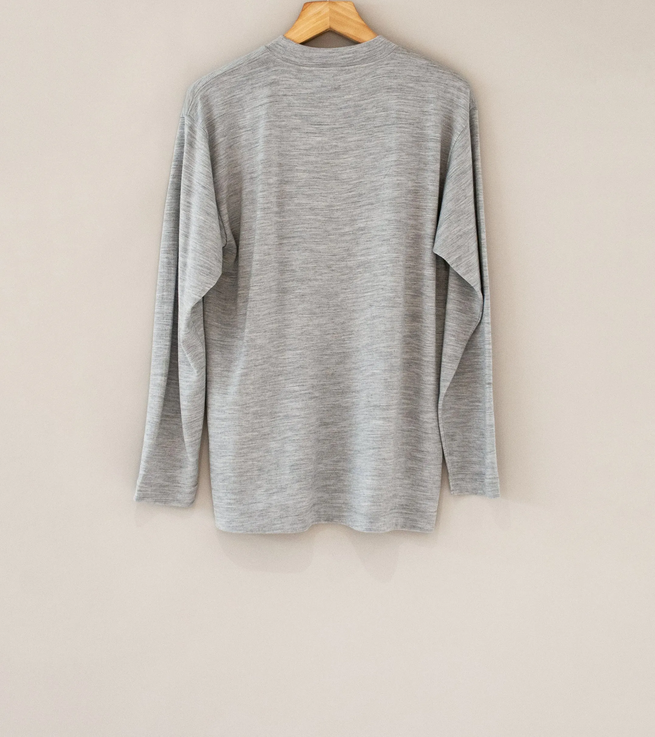 Fil Melange 'Woods Long Sleeve Pullover' (Light Grey Melange Wool)