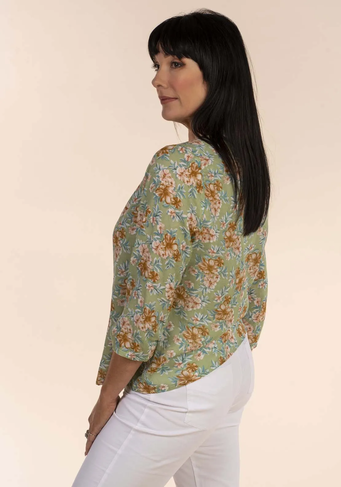 Floral Print Blouse - Green