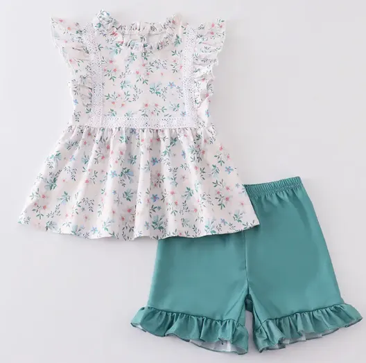 Floral Ruffle Kid's Set