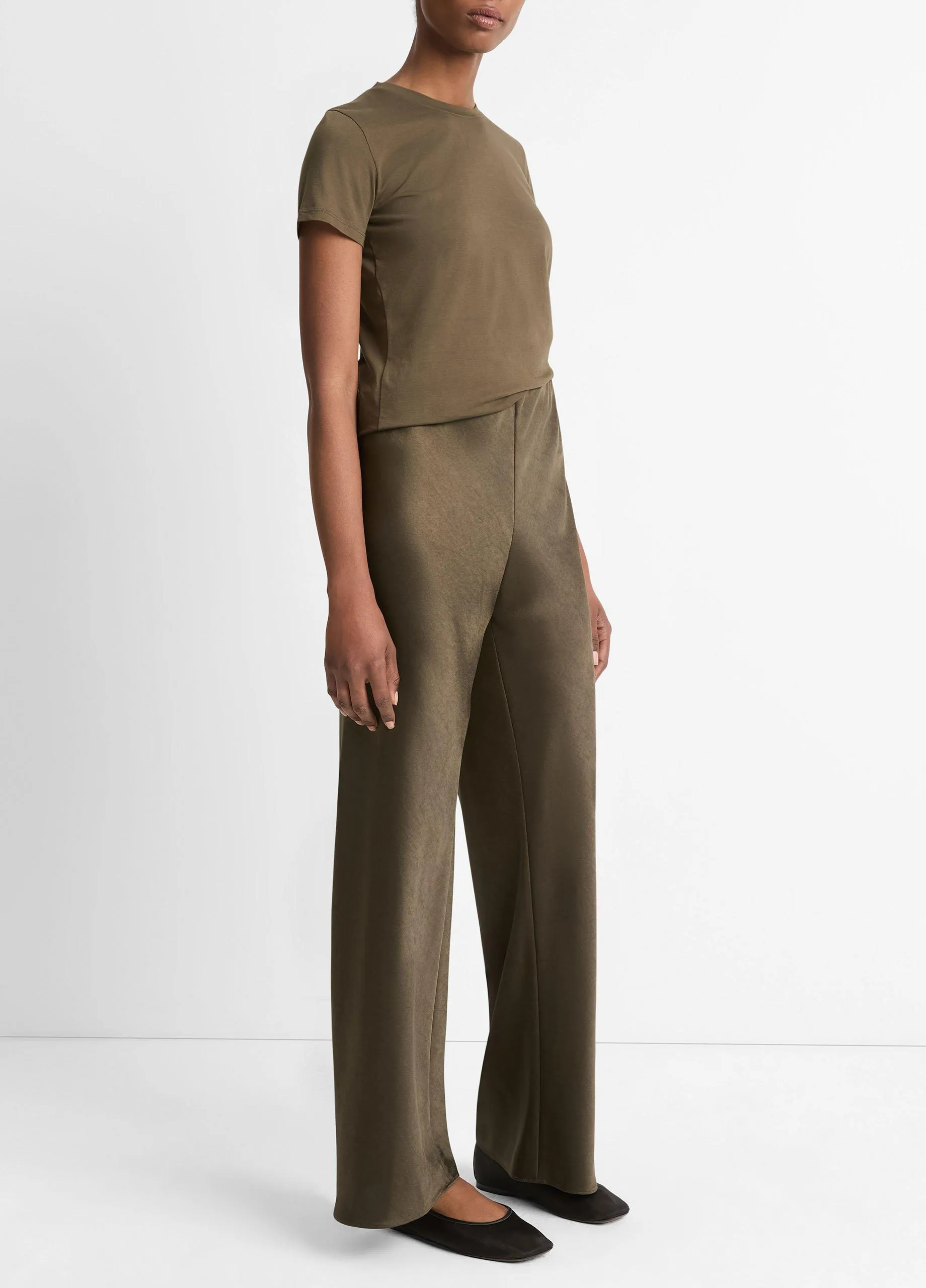 Fluid Satin Bias Pant