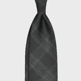 F.Marino Handmade Wool Tie 3 Folds Prince of Wales Anthracite