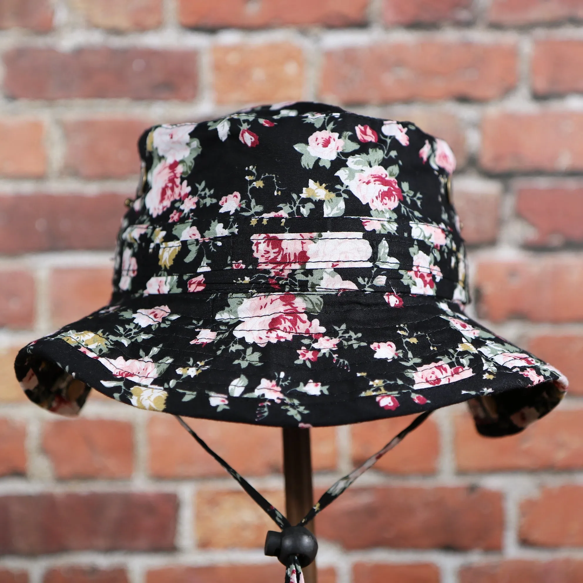 FOOT CLAN | KIDS FLORAL BLANK | BUCKET HAT | BLACK | YOUTH OSFM