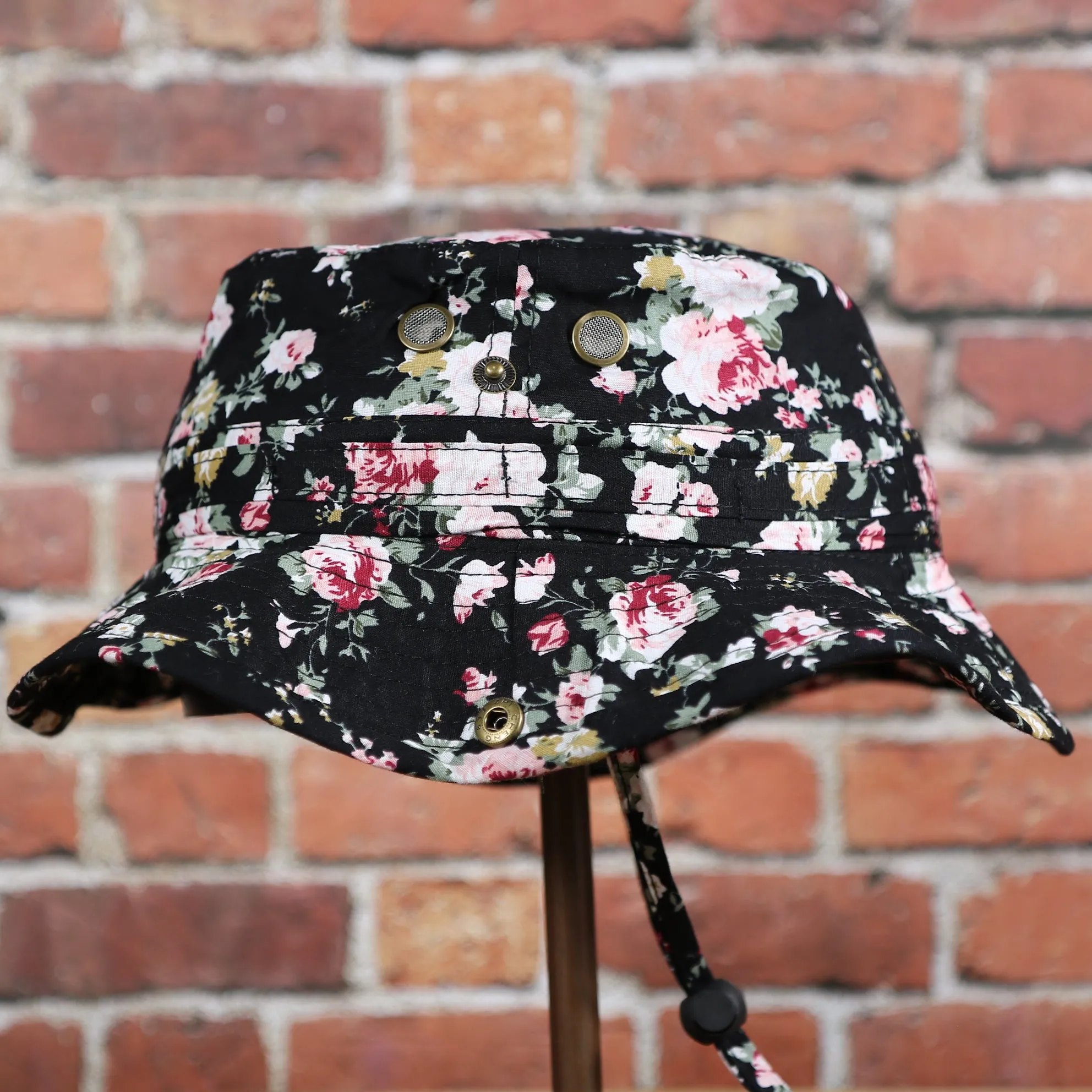 FOOT CLAN | KIDS FLORAL BLANK | BUCKET HAT | BLACK | YOUTH OSFM