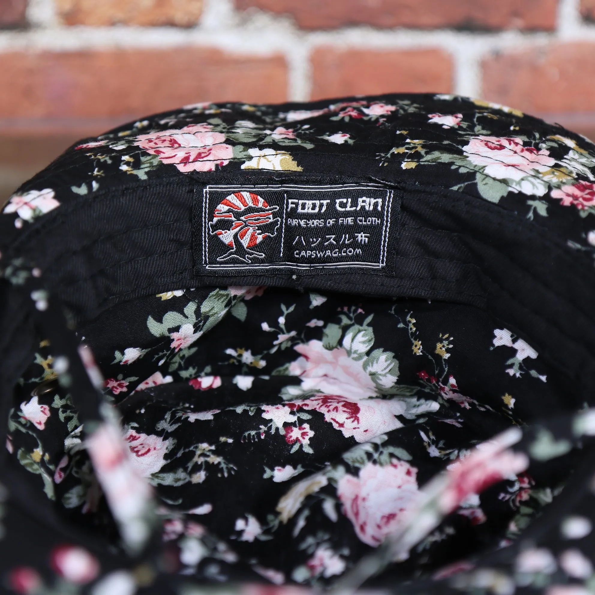 FOOT CLAN | KIDS FLORAL BLANK | BUCKET HAT | BLACK | YOUTH OSFM