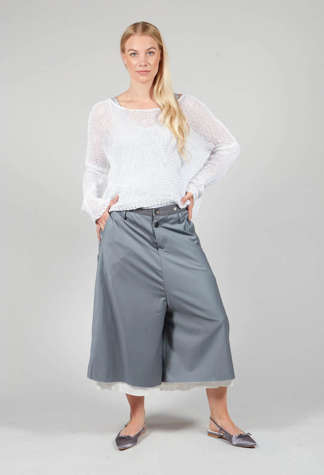 Frill Culottes in Original Grey