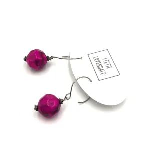 Fuchsia Boulder Drop Earrings