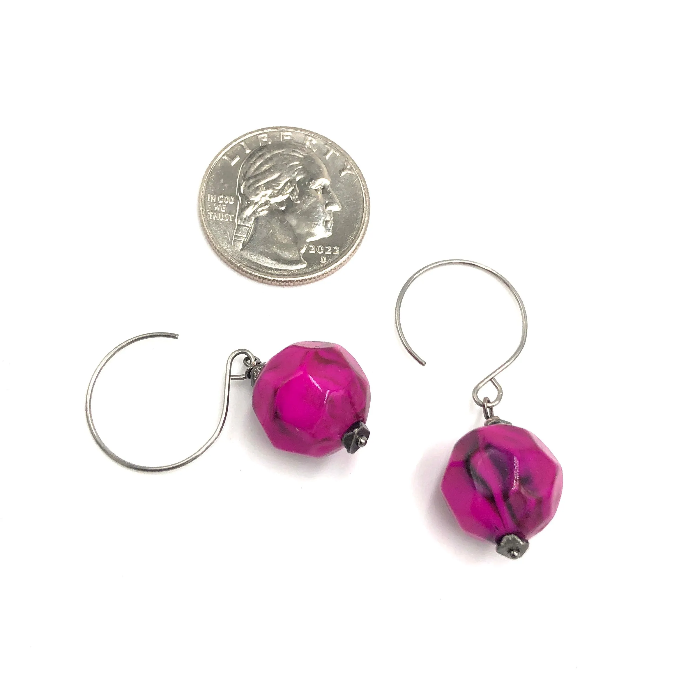 Fuchsia Boulder Drop Earrings