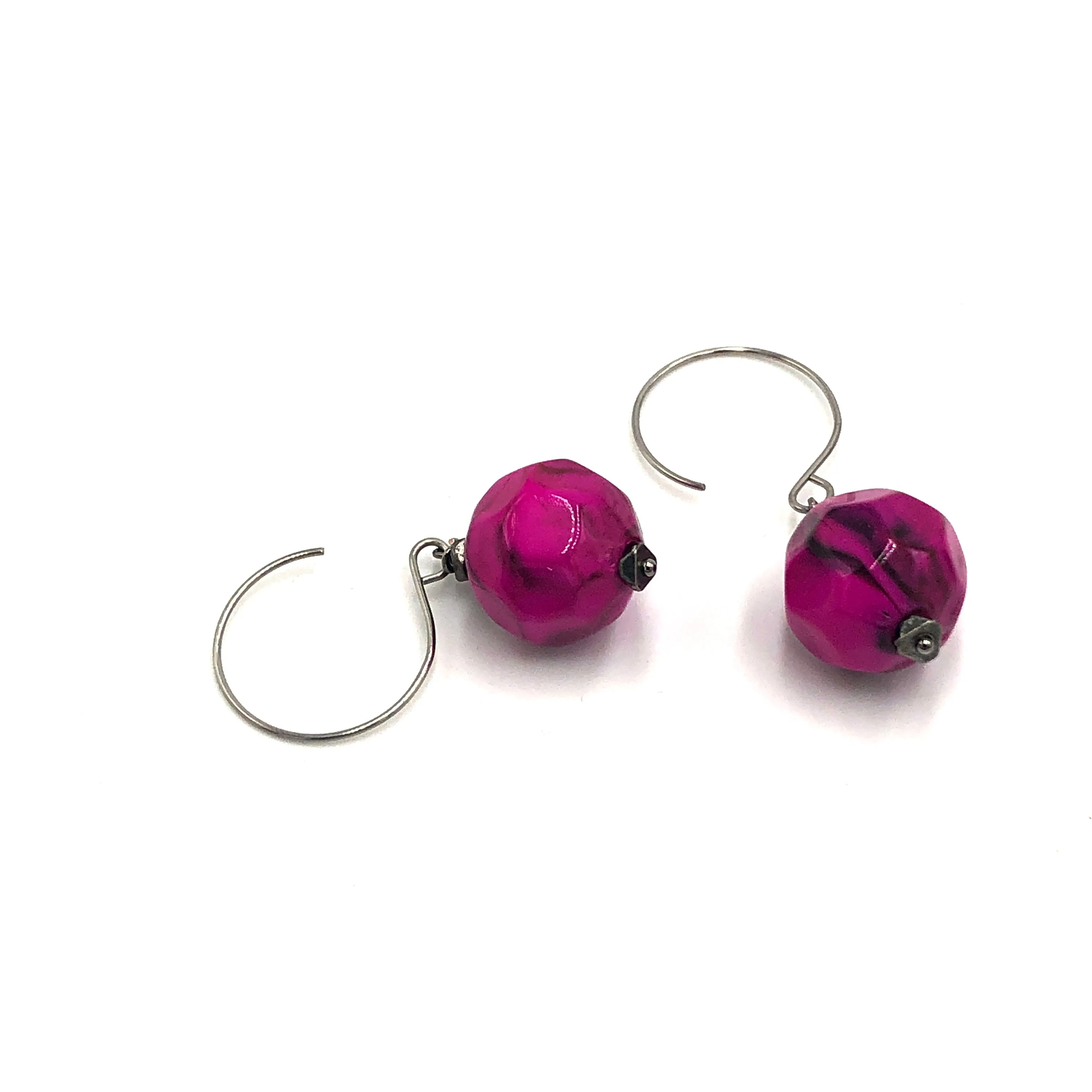 Fuchsia Boulder Drop Earrings