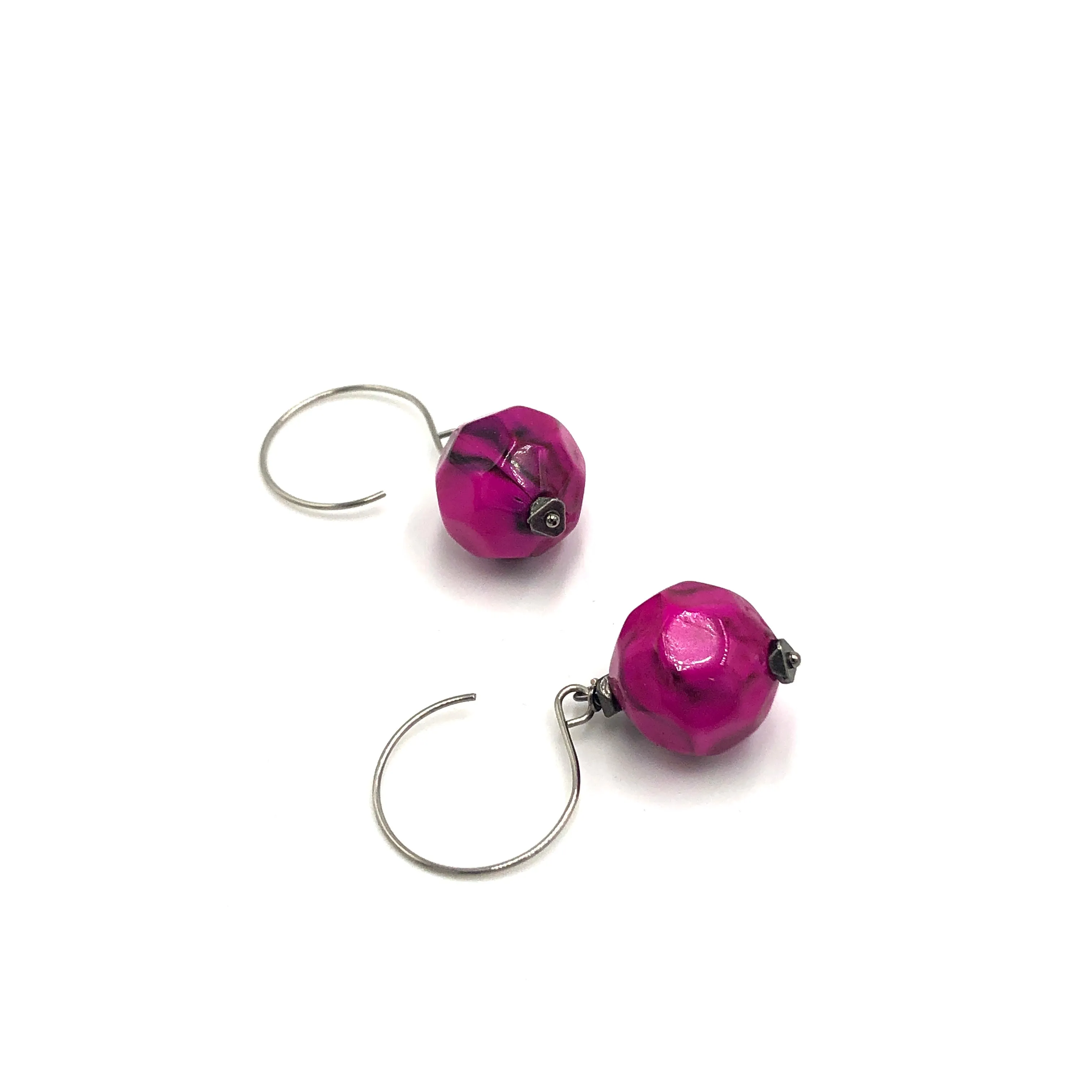 Fuchsia Boulder Drop Earrings