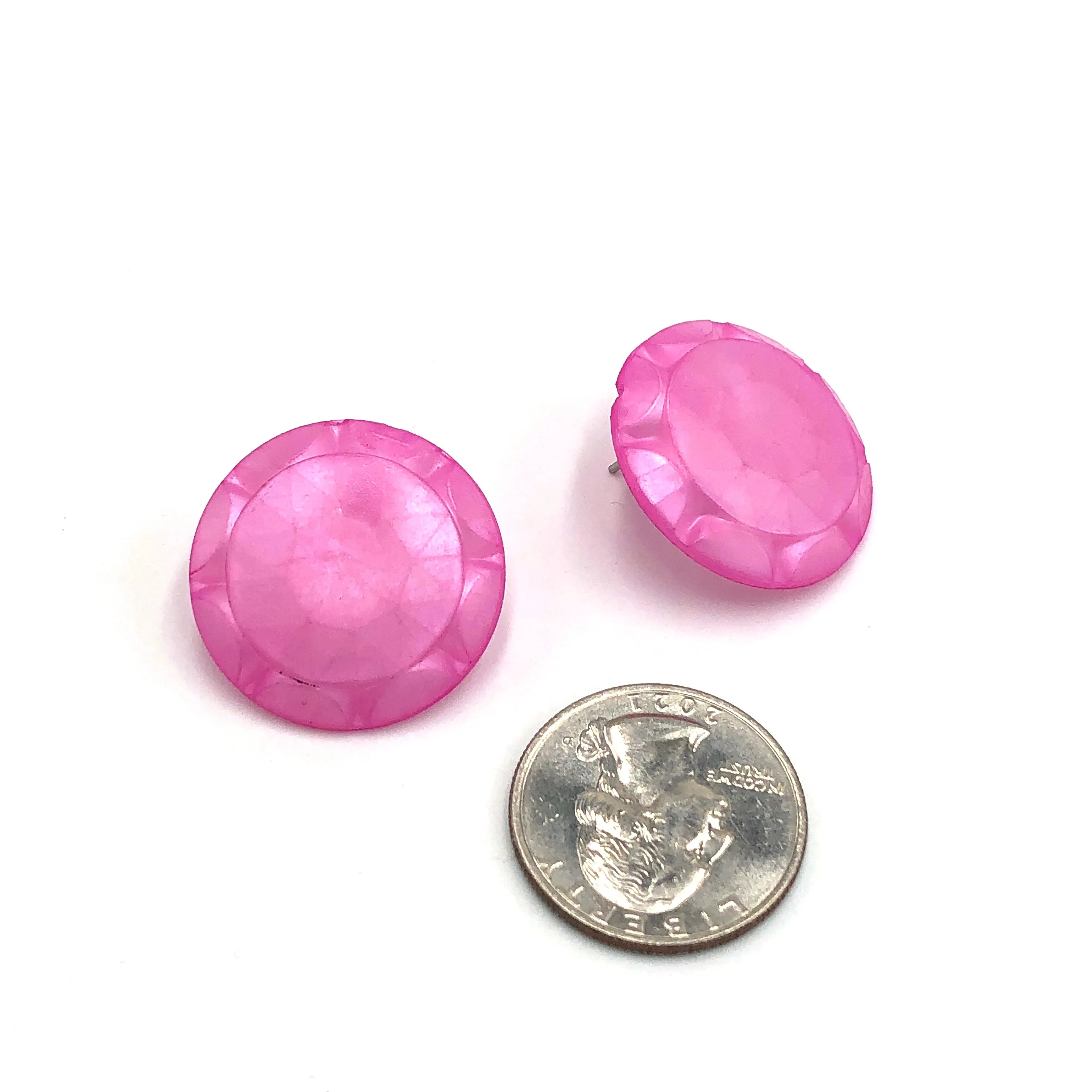 Fuchsia Sunburst Stud Earrings