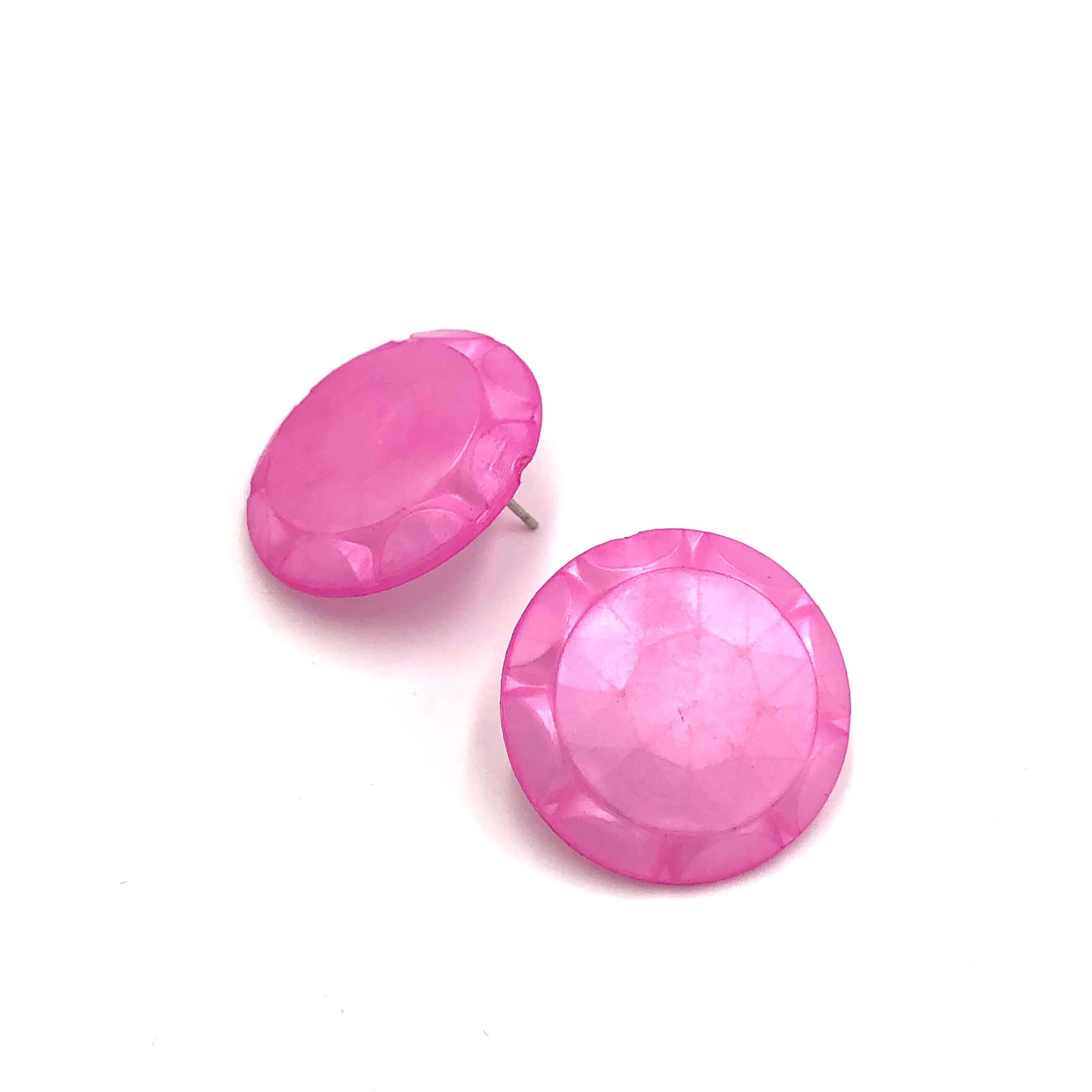 Fuchsia Sunburst Stud Earrings