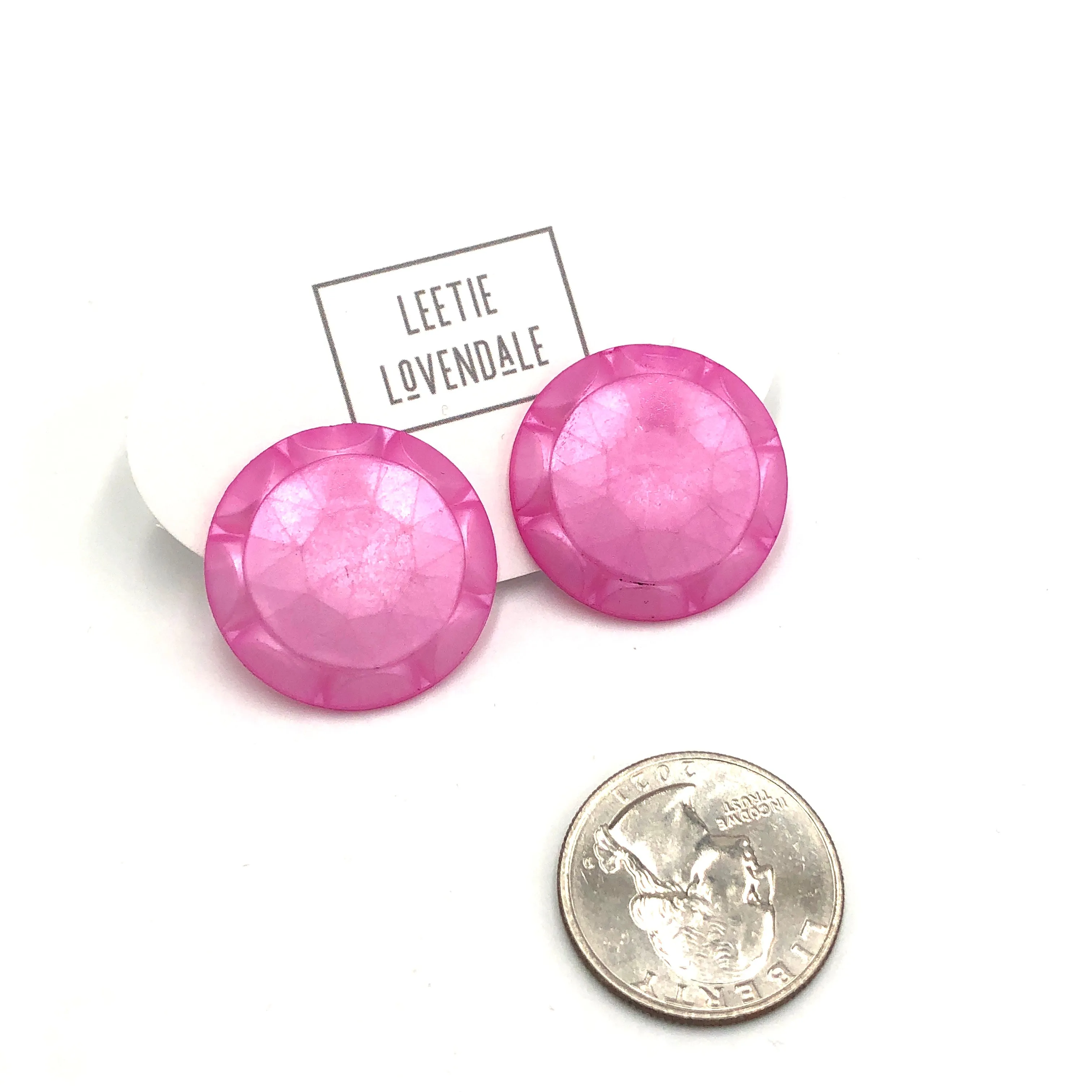 Fuchsia Sunburst Stud Earrings