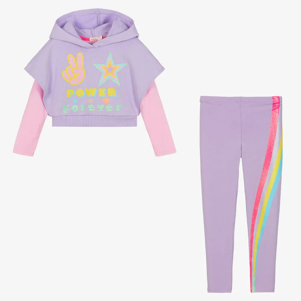 Girls Lilac Purple Leggings Set