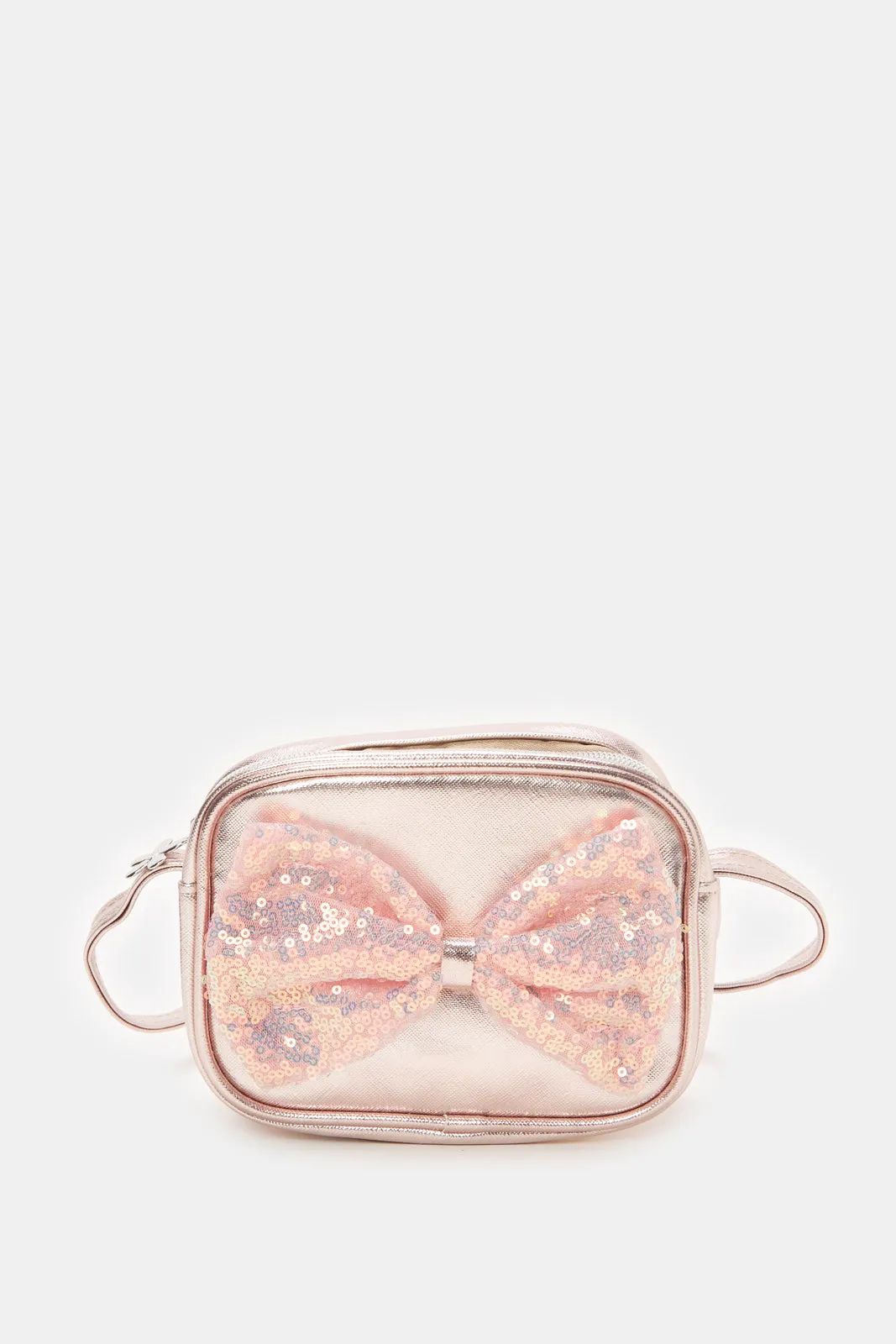 Girls Pink Embellished Crossbody Bag