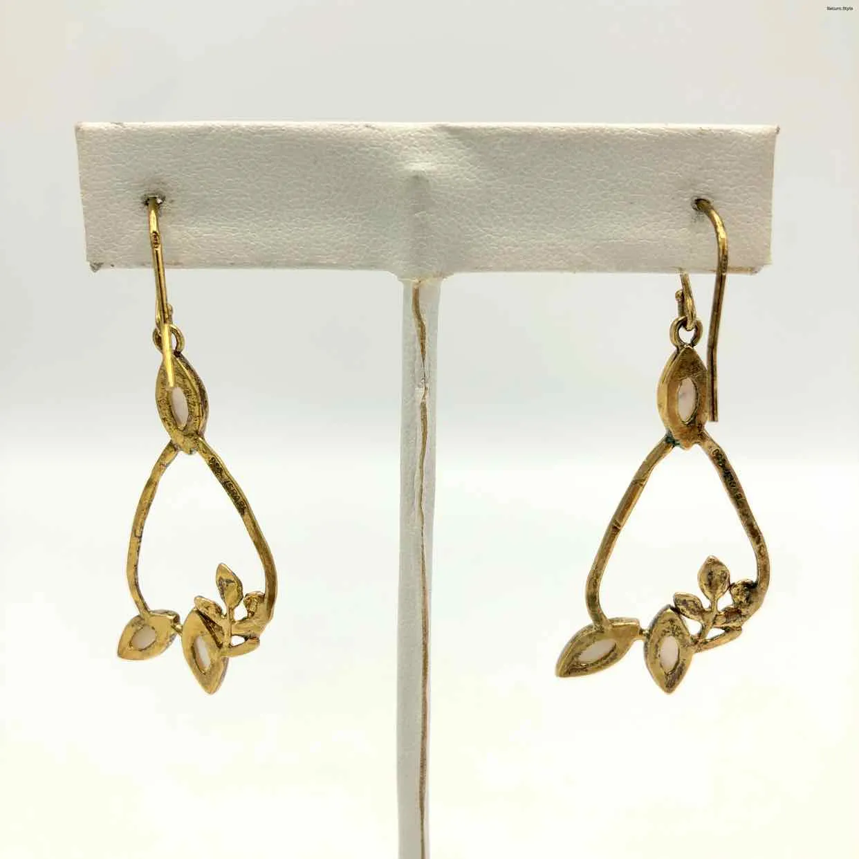 Goldtone White Dangle Earrings