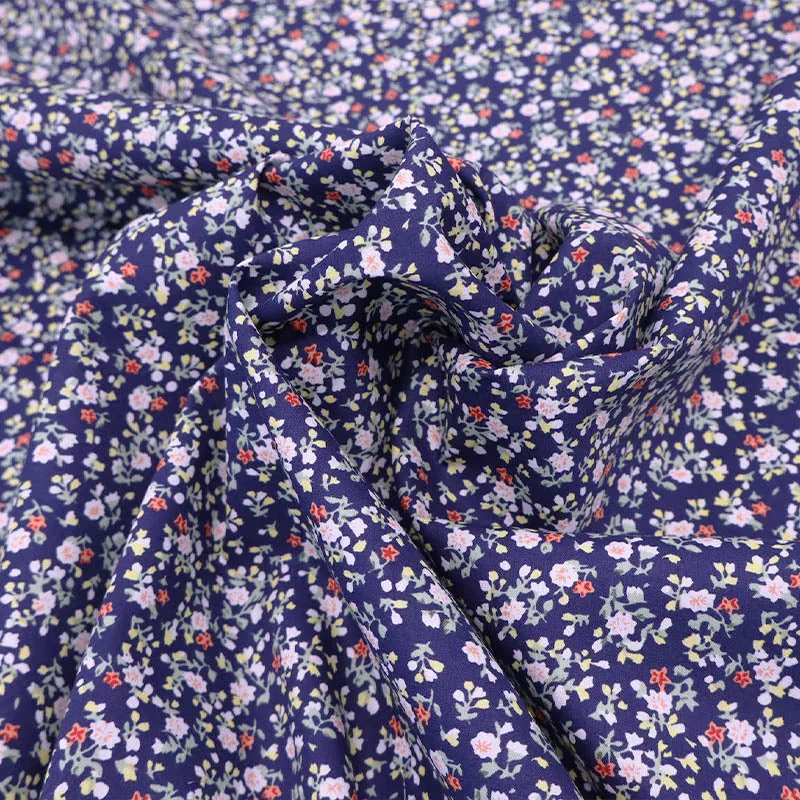 Great Value - Wide Width Floral Cotton - Navy - Posy