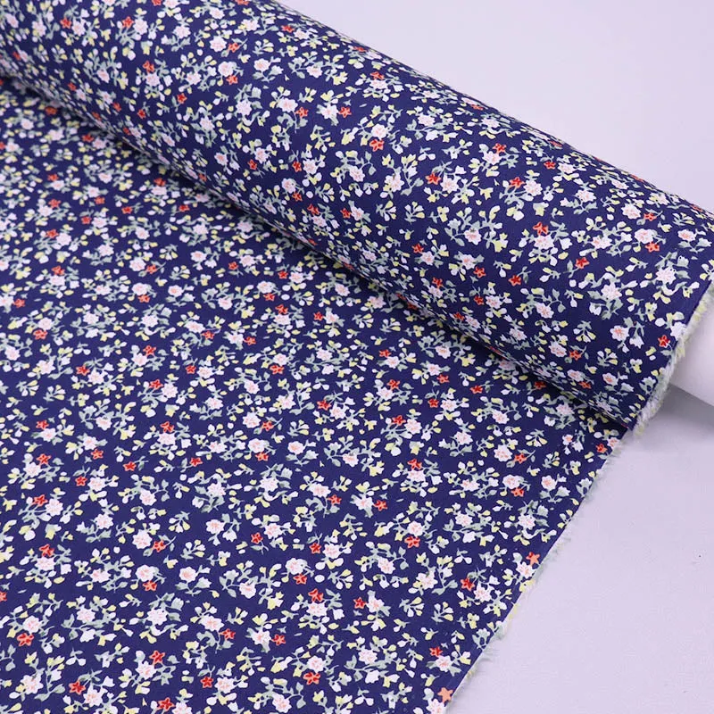 Great Value - Wide Width Floral Cotton - Navy - Posy