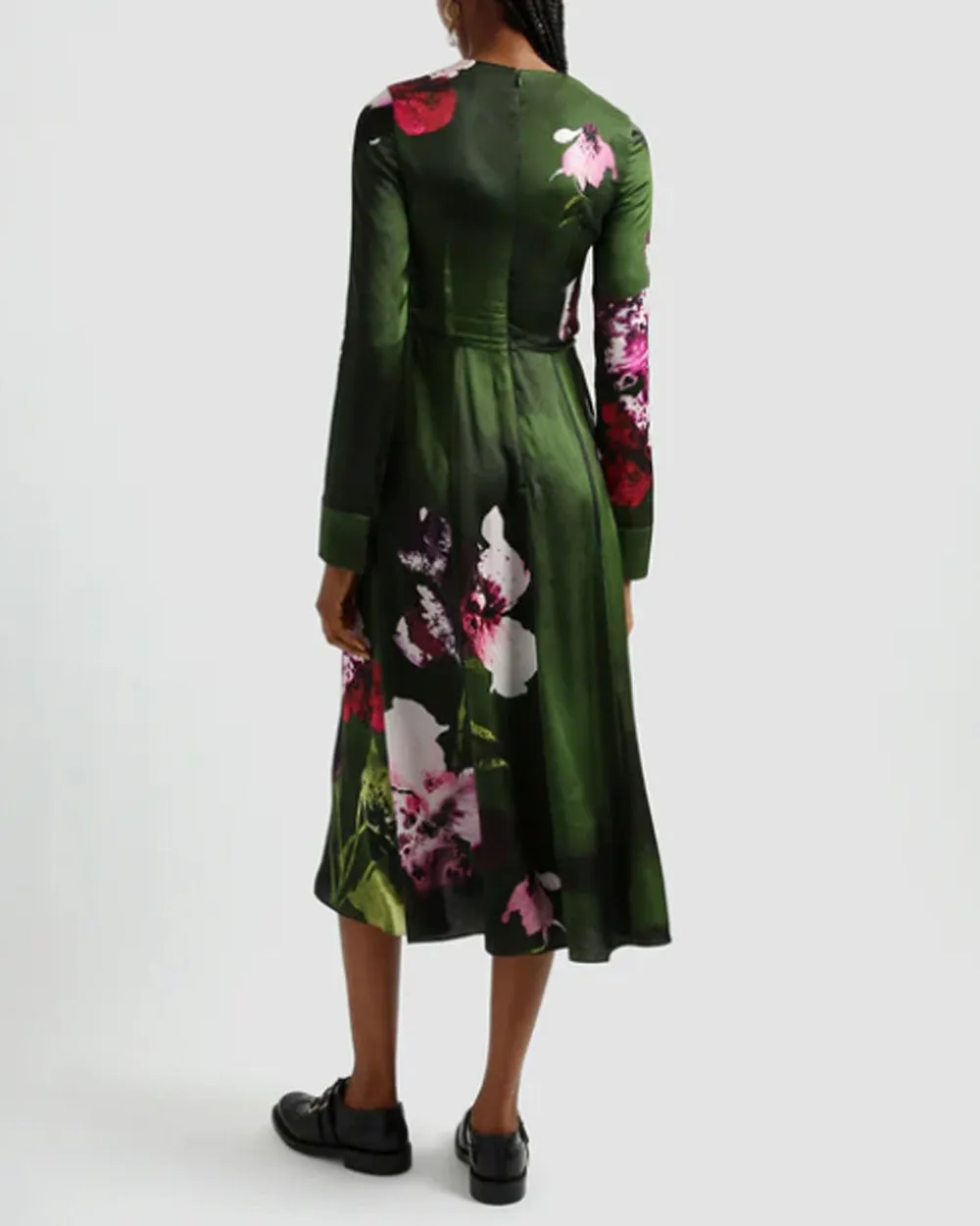 Green Floral Midi Dress