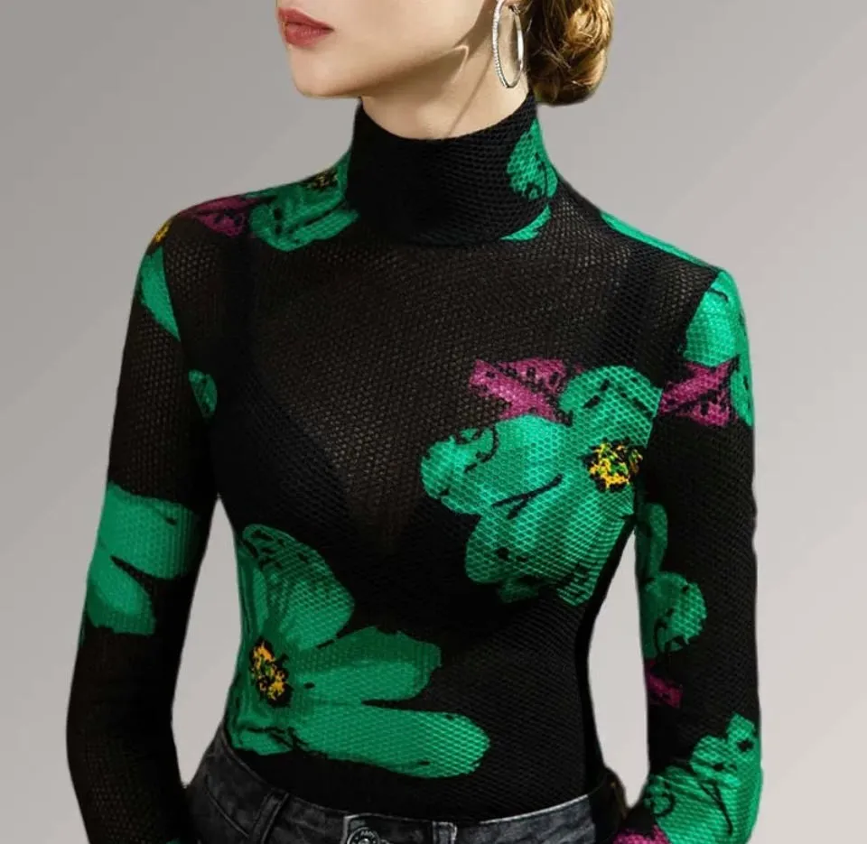 Green Floral Print Underpinning