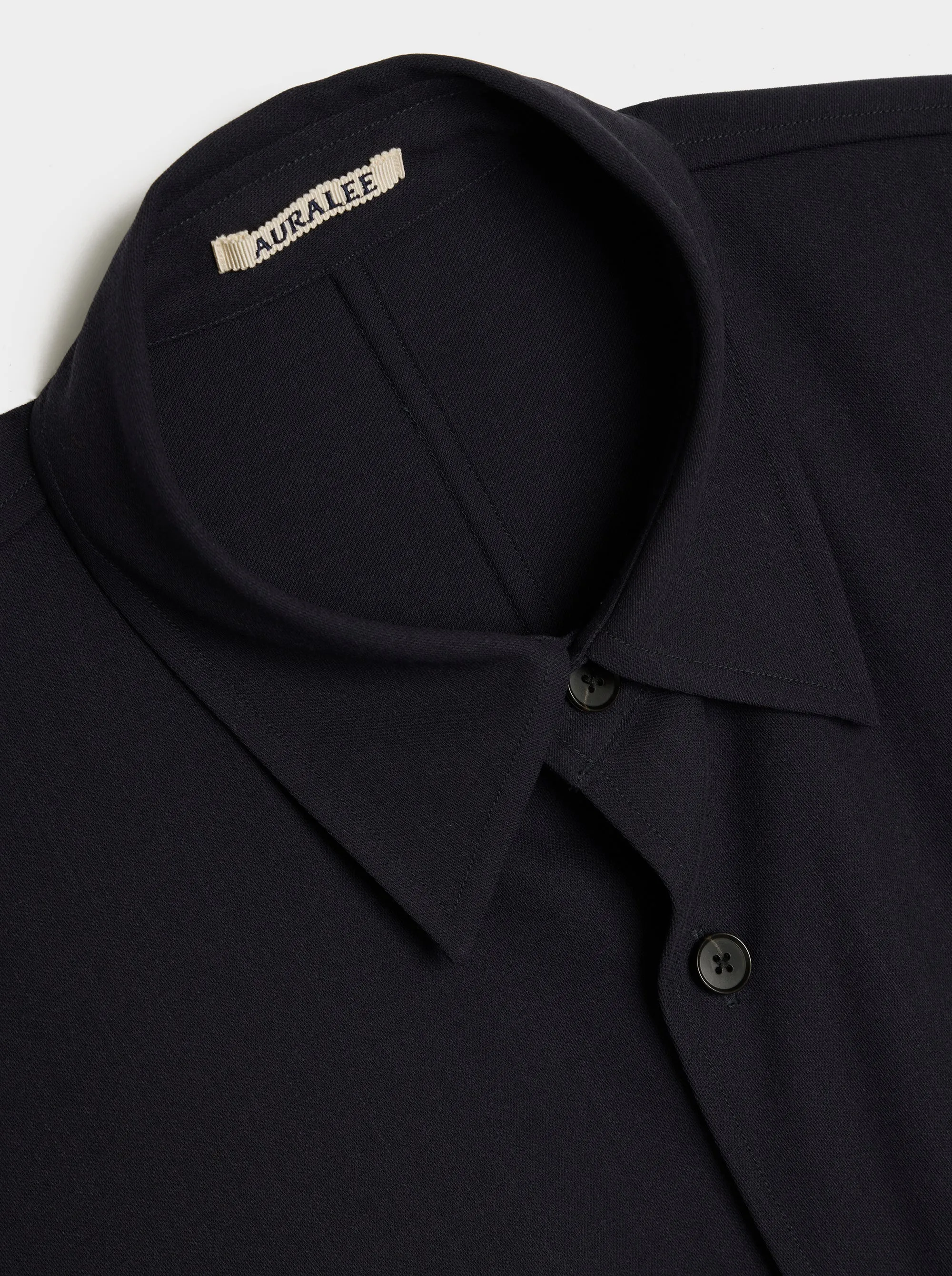 Hard Twist Wool Dobby Shirt, Dark Navy