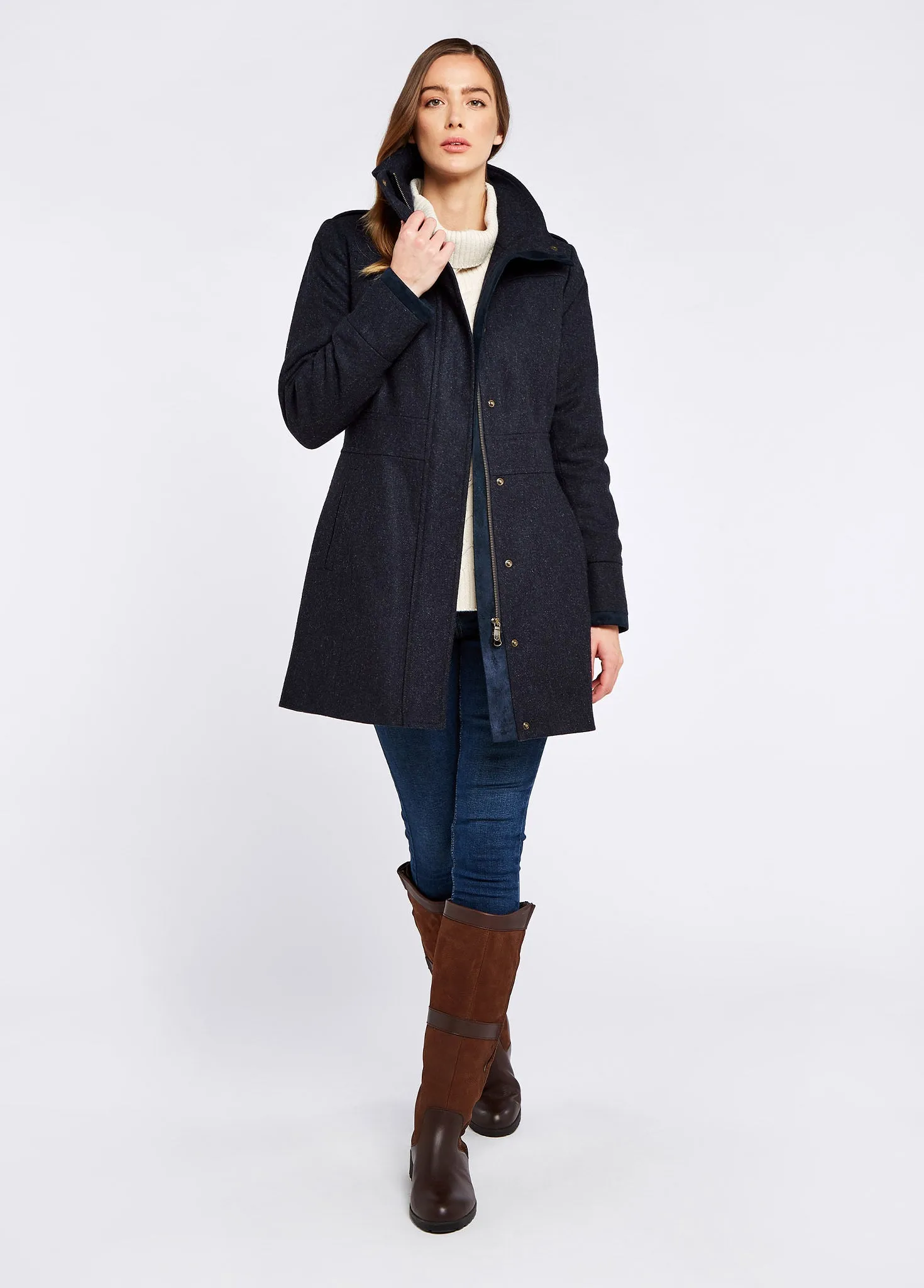 Hedgerow Tweed Coat - Navy