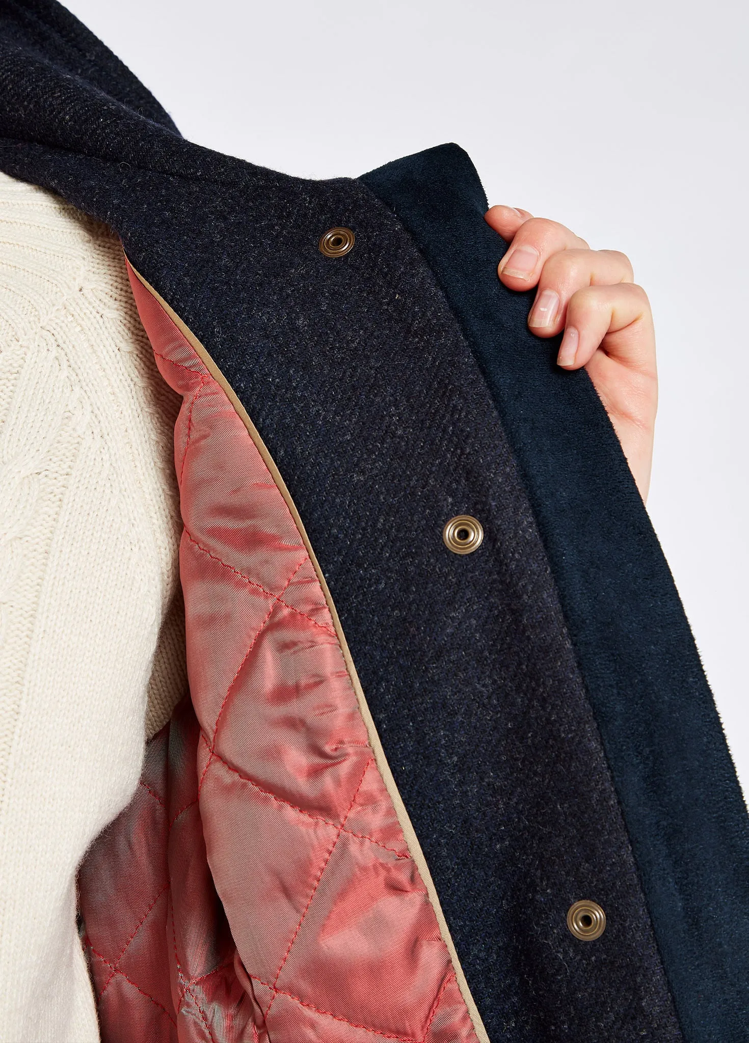 Hedgerow Tweed Coat - Navy