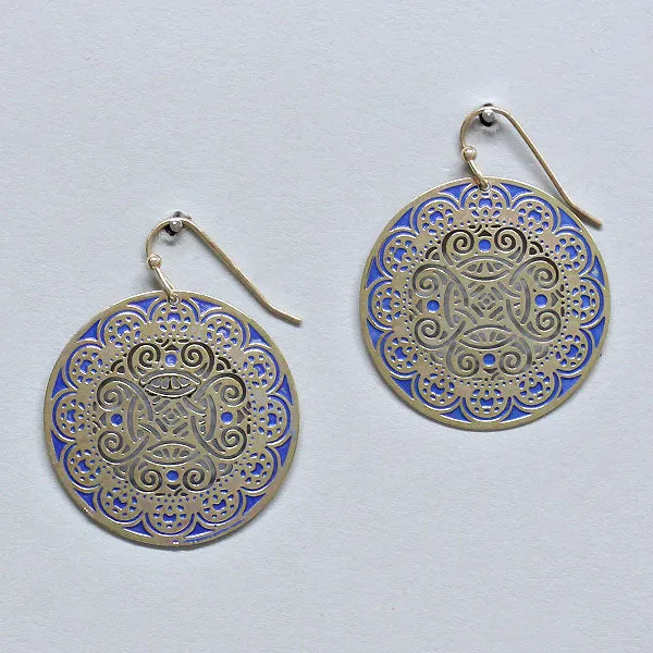 iLLASPARKZ Floral Motif Disk Drop Earrings