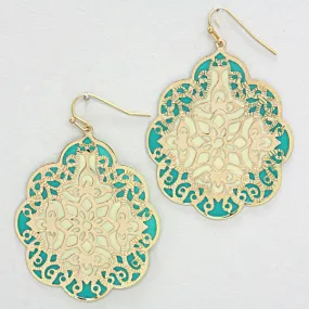 iLLASPARKZ Lacquered Enamel Floral Filigree Earrings