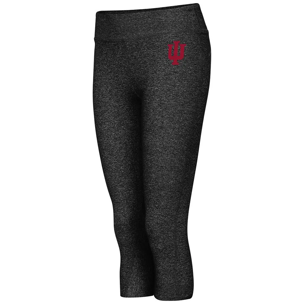 Indiana Hoosiers Colosseum WOMEN Black Thick Band Capri Length Leggings