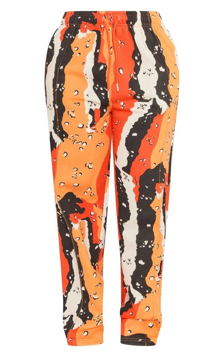 Joggers | Shape Orange Straight Leg Camo Joggers | PrettyLittleThing