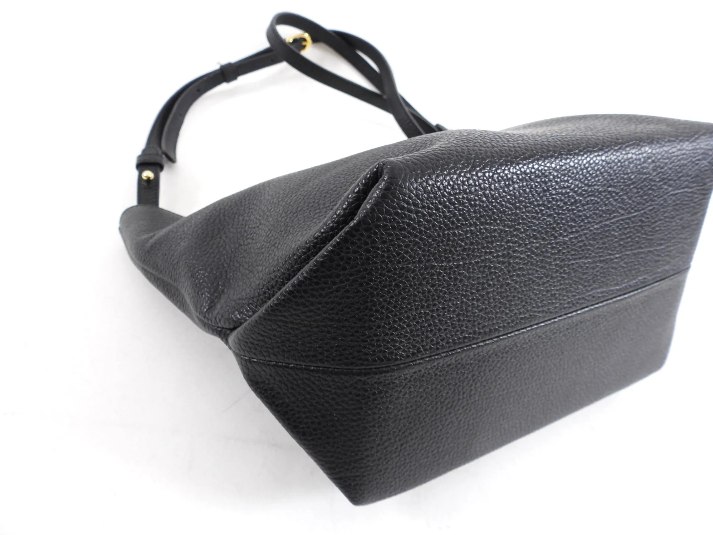 Khaite Black Grained Leather Augusta Crossbody Frame Bag