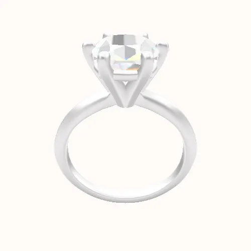 Knife Edge Engagement Ring With High Set Six Prong Head