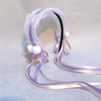 Lace Bow Headband Cute Girl Maid Headdress Cosplay