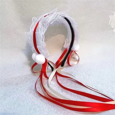 Lace Bow Headband Cute Girl Maid Headdress Cosplay