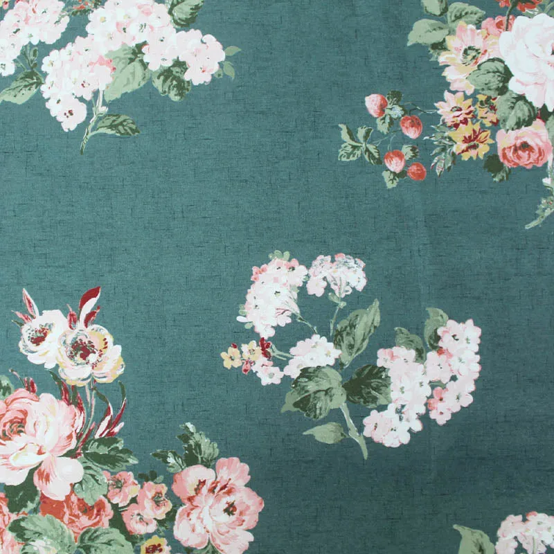 Laura Ashley Furnishing Cotton - Rosemore - Fern