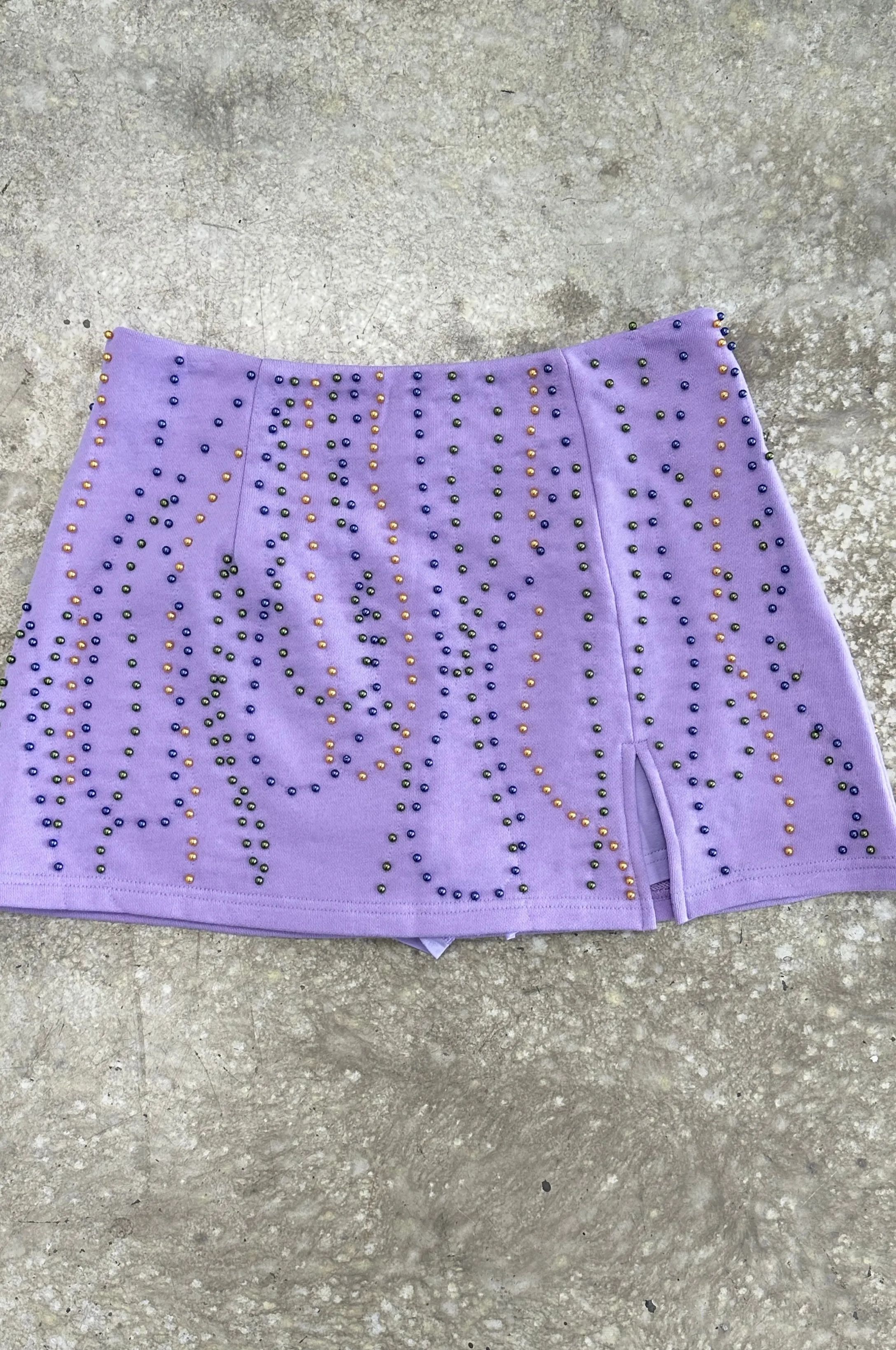 Lavender Mardi Gras Bead Skort by Queen of Sparkles