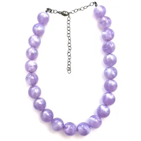 Lavender Purple Marbled Lucite Marco Necklace