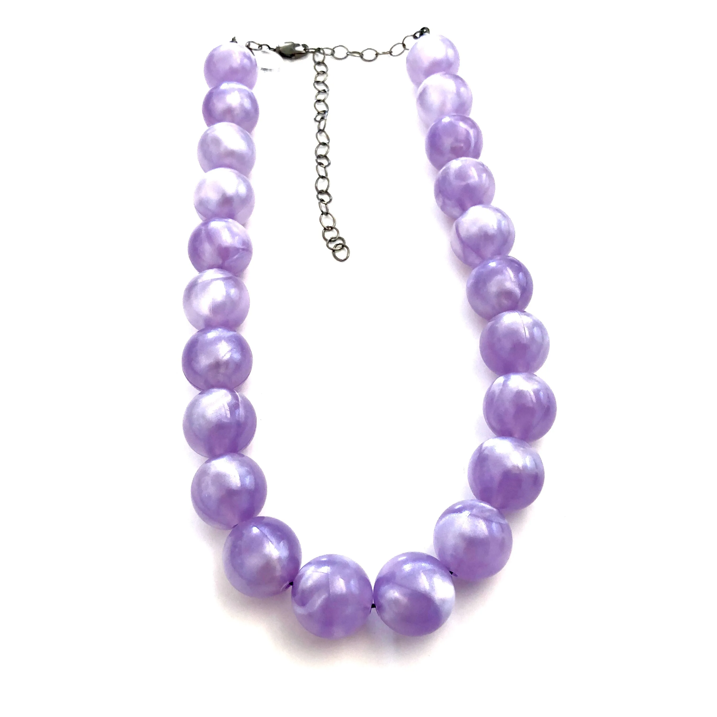 Lavender Purple Marbled Lucite Marco Necklace