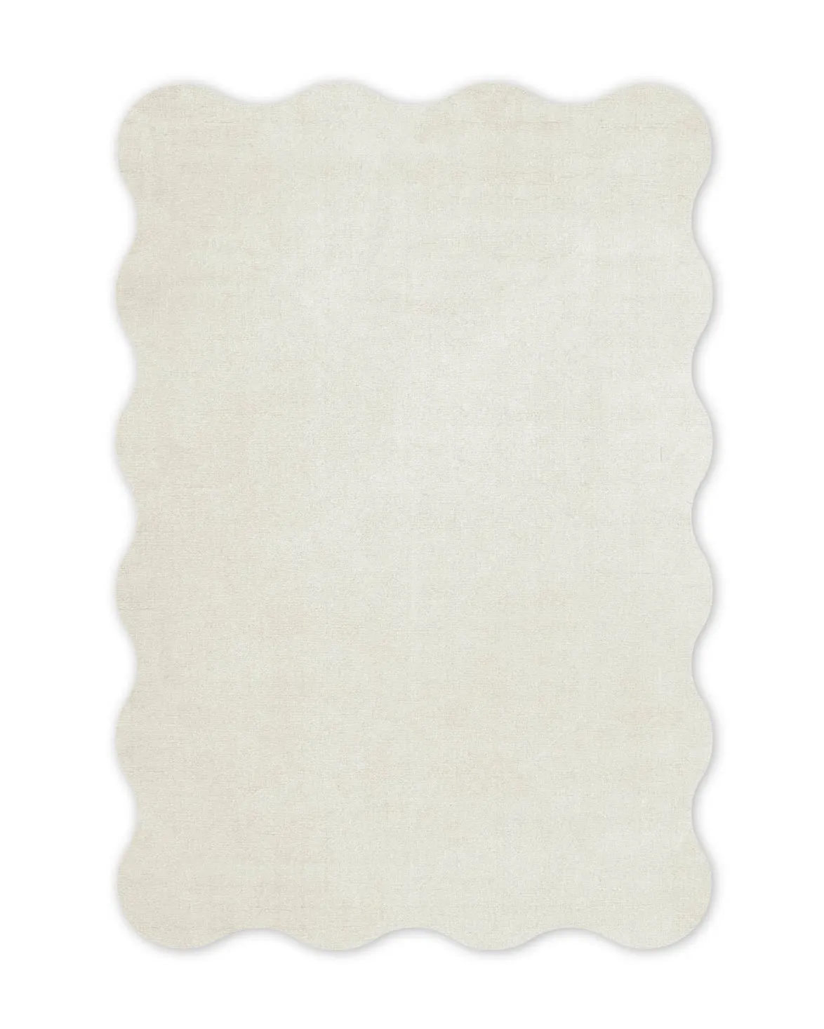 Layered Scallop Wool Rug Bone