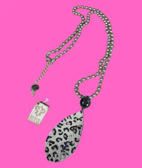 Leopard Hair On Hide Necklace