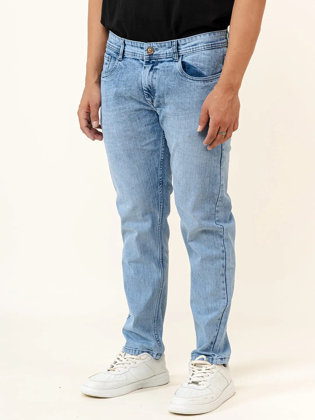 Light Blue Ankle Fit Denim Jeans