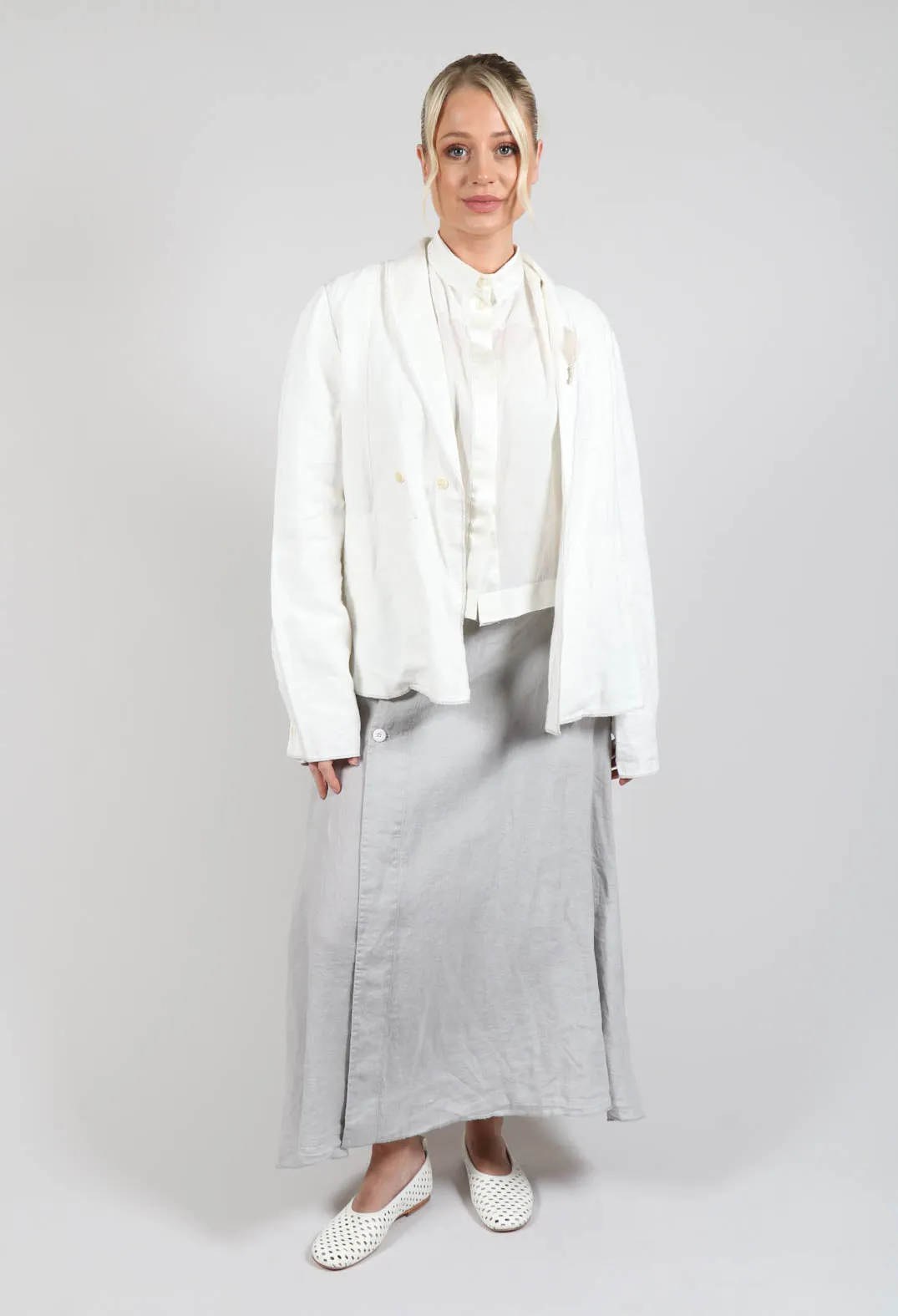 Linen Skirt in Grey