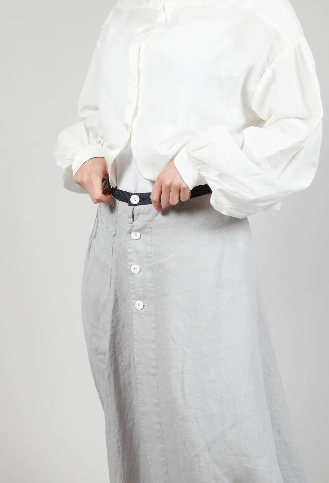 Linen Skirt in Grey