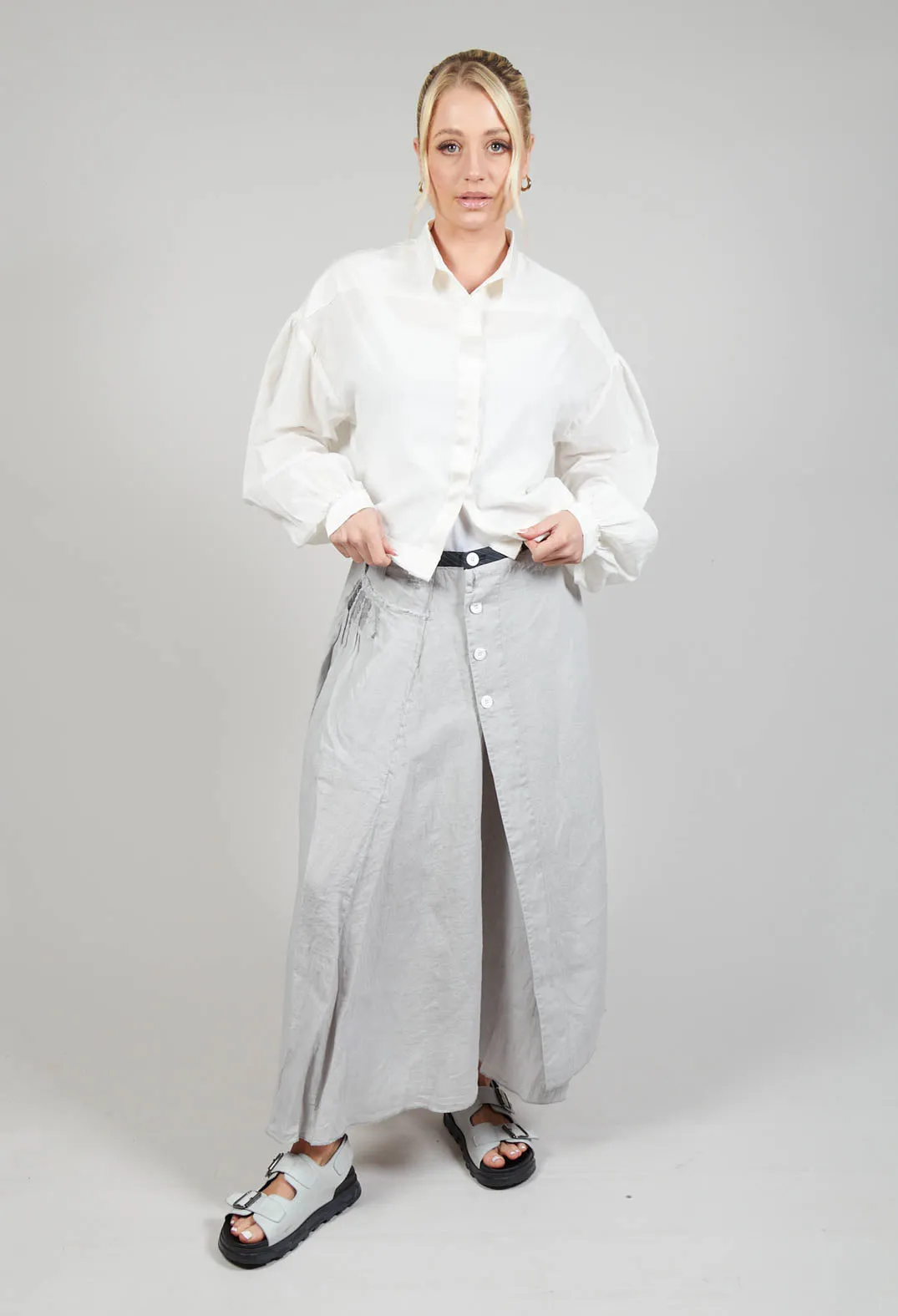 Linen Skirt in Grey