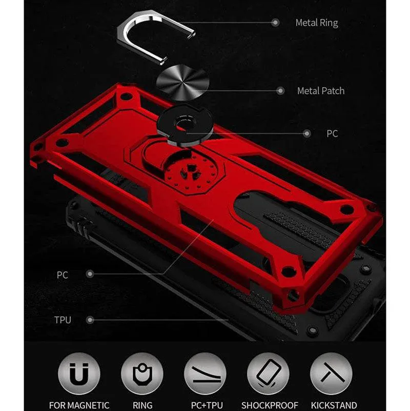 Luxury Armor Ring Bracket Phone case For Moto G Play 2021 With Screen Protector